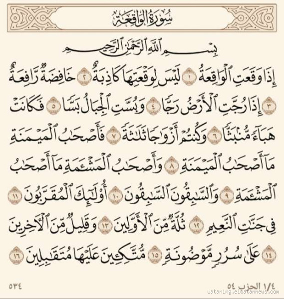 متى يفضل قراءة سورة الواقعة للرزق؟ تعرف على أفضل الأوقات